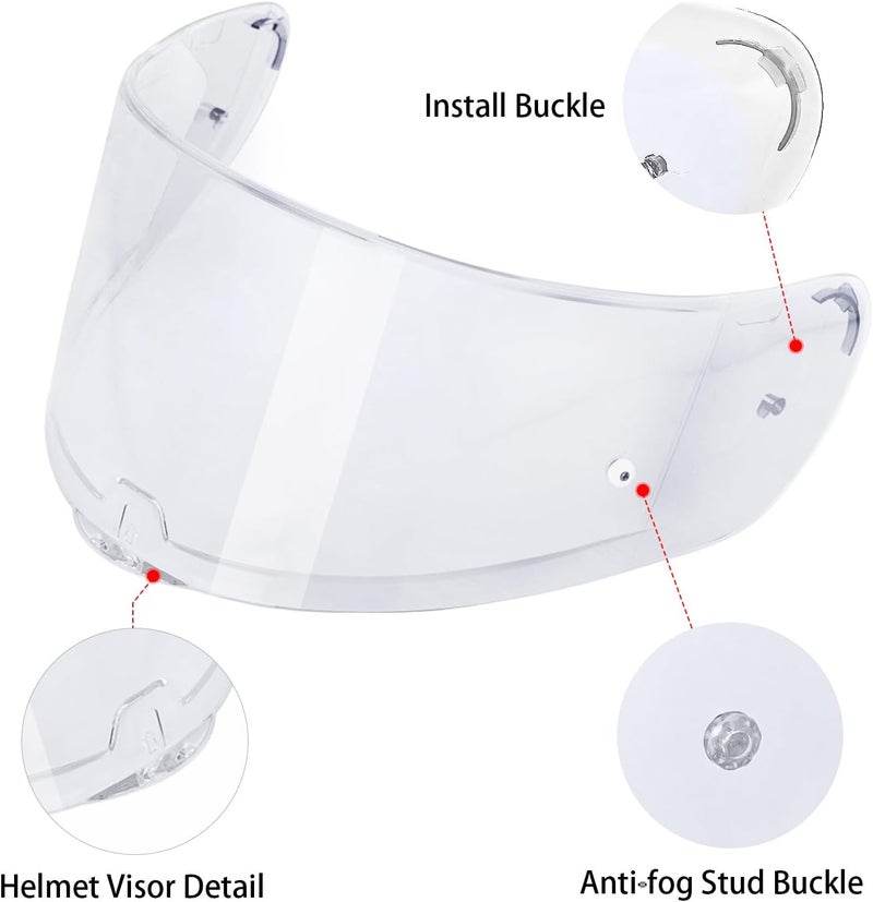 MXJ Gear Strada 2 Visor for Sedici Strada 2 and for Strada 3 Face Shield Helmet Visor Accessories for FT2 VECTOR FF801 FF397 (Transparent) - Image 2